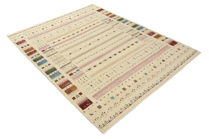 Gabbeh Teppich - Loribaft Indus - 201 x 155 cm - hellbeige