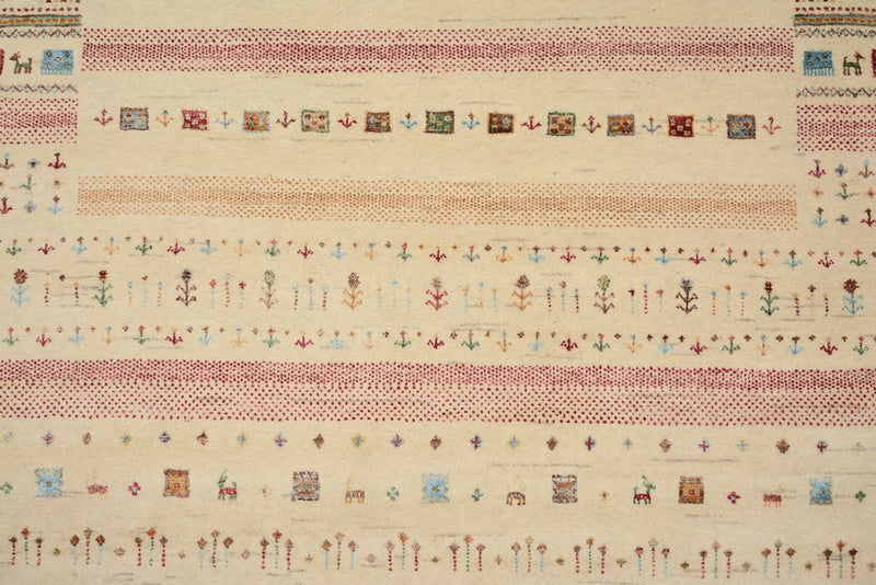 Gabbeh Teppich - Loribaft Indus - 201 x 155 cm - hellbeige