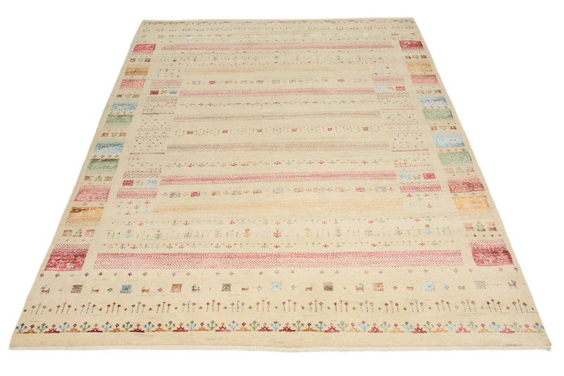 Gabbeh Teppich - Loribaft Indus - 201 x 155 cm - hellbeige