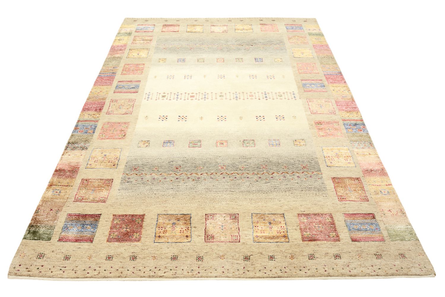 Gabbeh Teppich - Loribaft Indus - 242 x 168 cm - mehrfarbig