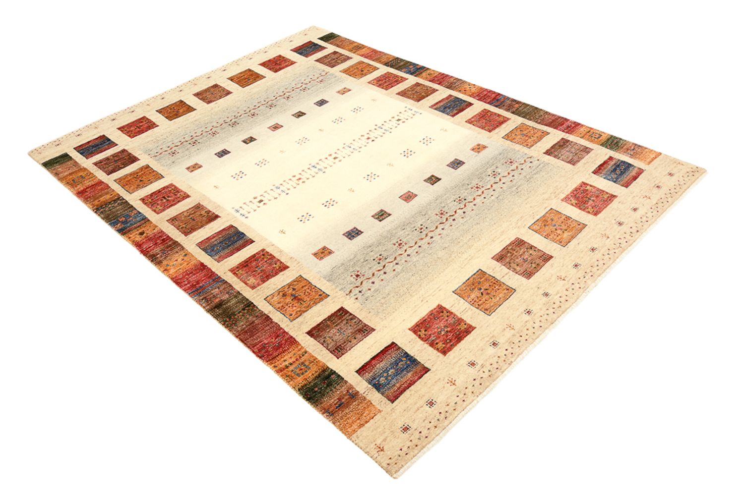 Gabbeh Teppich - Loribaft Indus - 204 x 156 cm - mehrfarbig