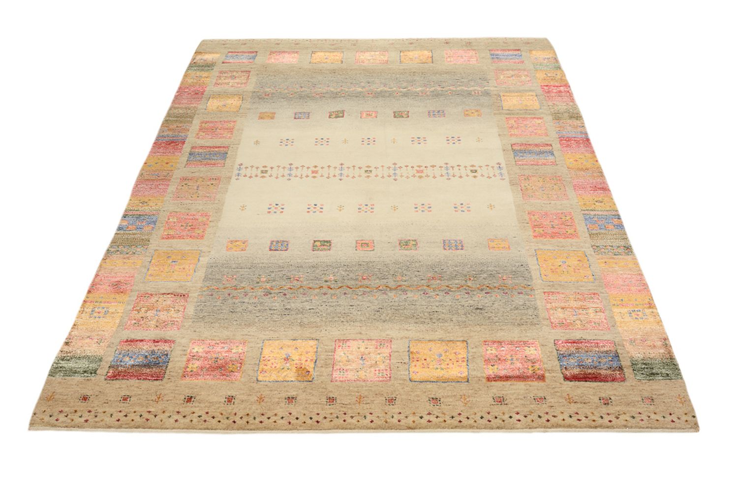 Gabbeh Teppich - Loribaft Indus - 205 x 153 cm - mehrfarbig