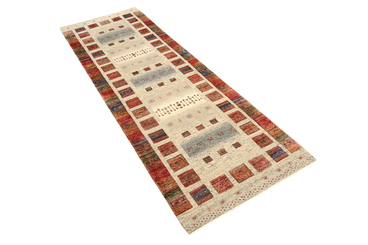 Läufer Gabbeh - Loribaft Indus - 247 x 82 cm - mehrfarbig