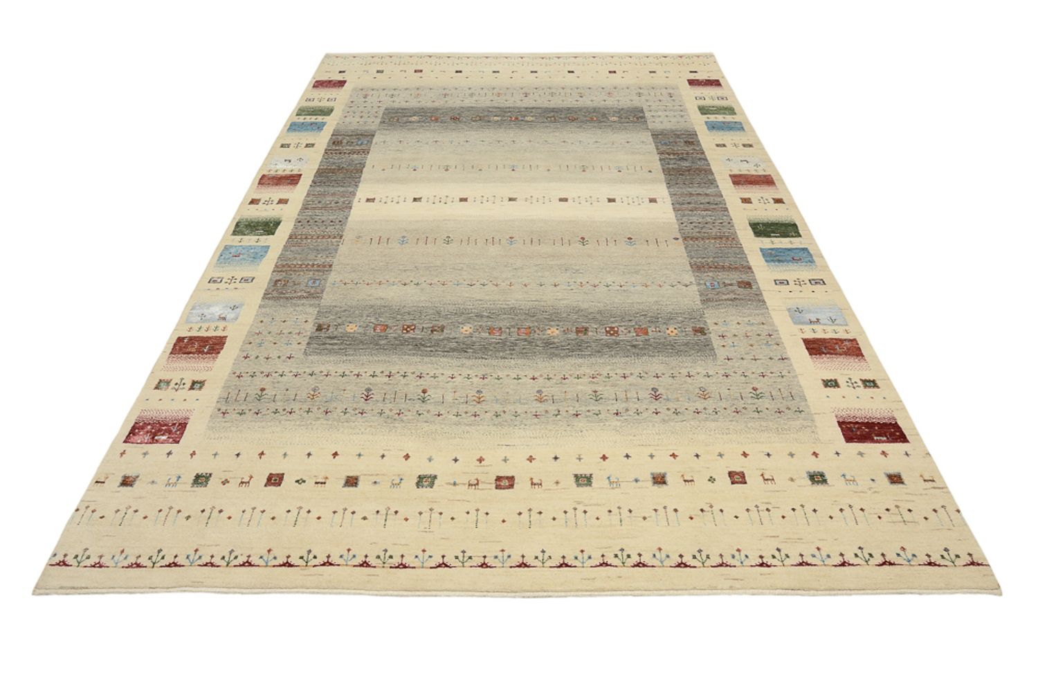 Gabbeh Teppich - Loribaft Indus - 304 x 201 cm - mehrfarbig