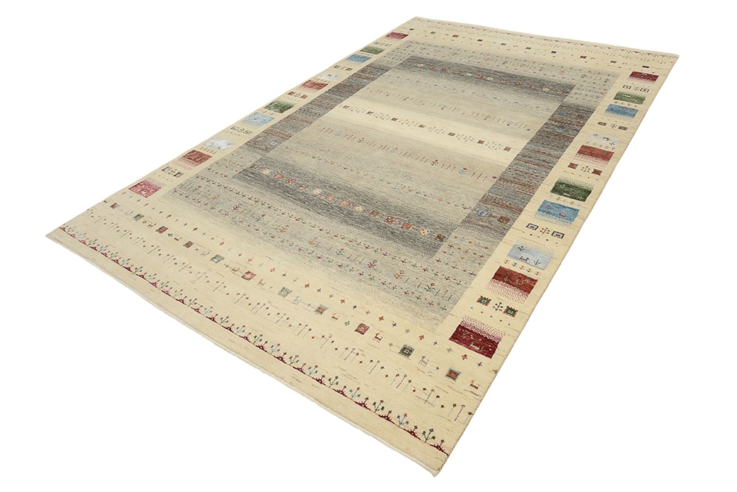 Gabbeh Teppich - Loribaft Indus - 304 x 201 cm - mehrfarbig