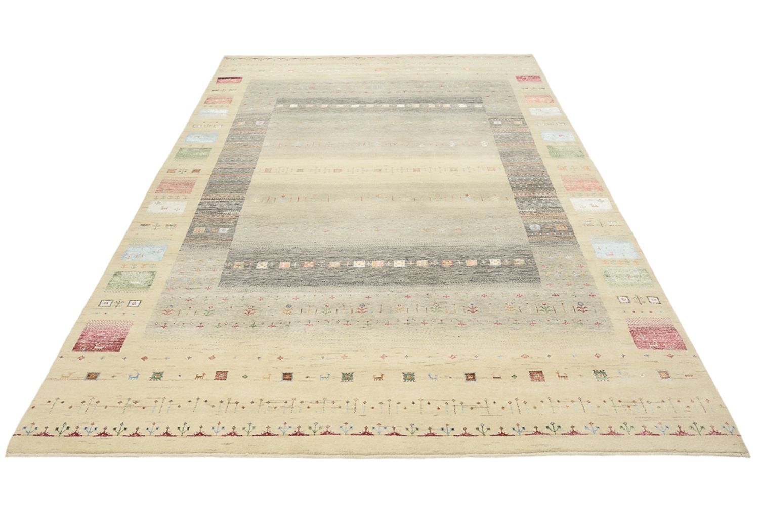 Gabbeh Teppich - Loribaft Indus - 304 x 201 cm - mehrfarbig