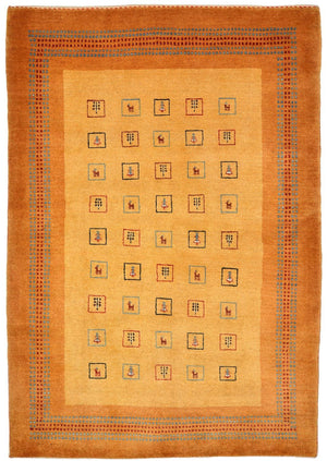 Gabbeh Teppich - Loribaft Perser 170 x 114 cm - gelb