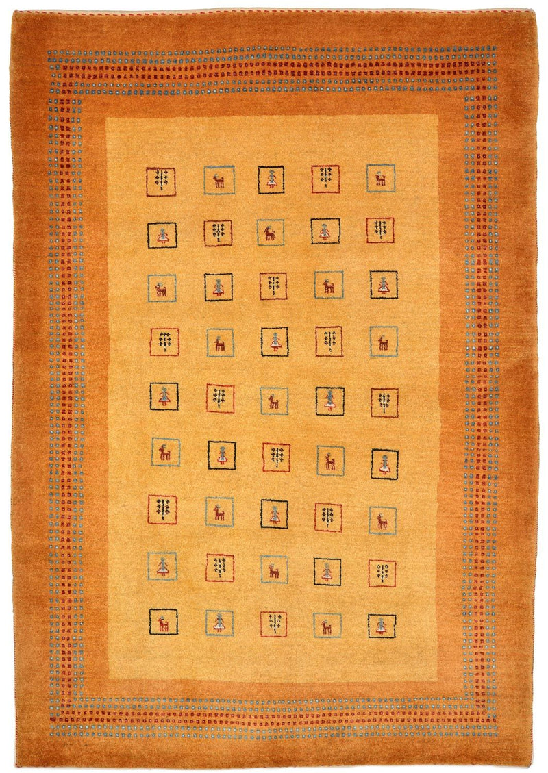 Gabbeh Teppich - Loribaft Perser 170 x 114 cm - gelb