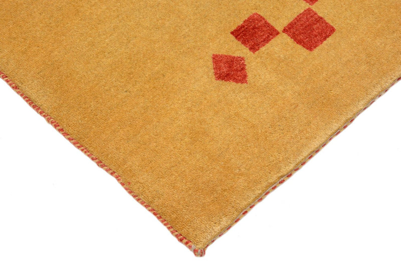 Gabbeh Teppich - Loribaft Perser 241 x 87 cm - senfgelb