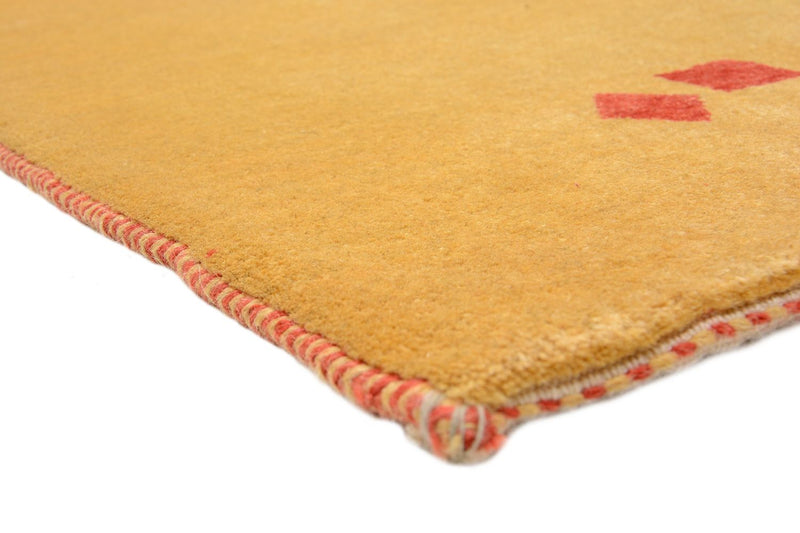 Gabbeh Teppich - Loribaft Perser 241 x 87 cm - senfgelb