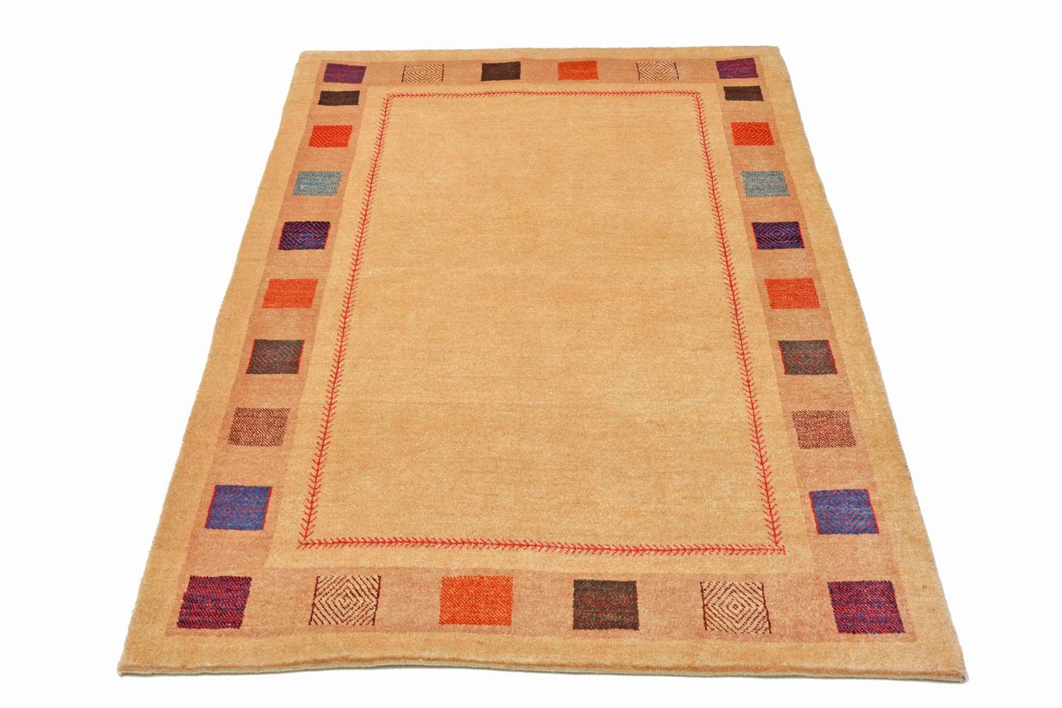 Gabbeh Teppich - Loribaft Perser 158 x 104 cm - gelb