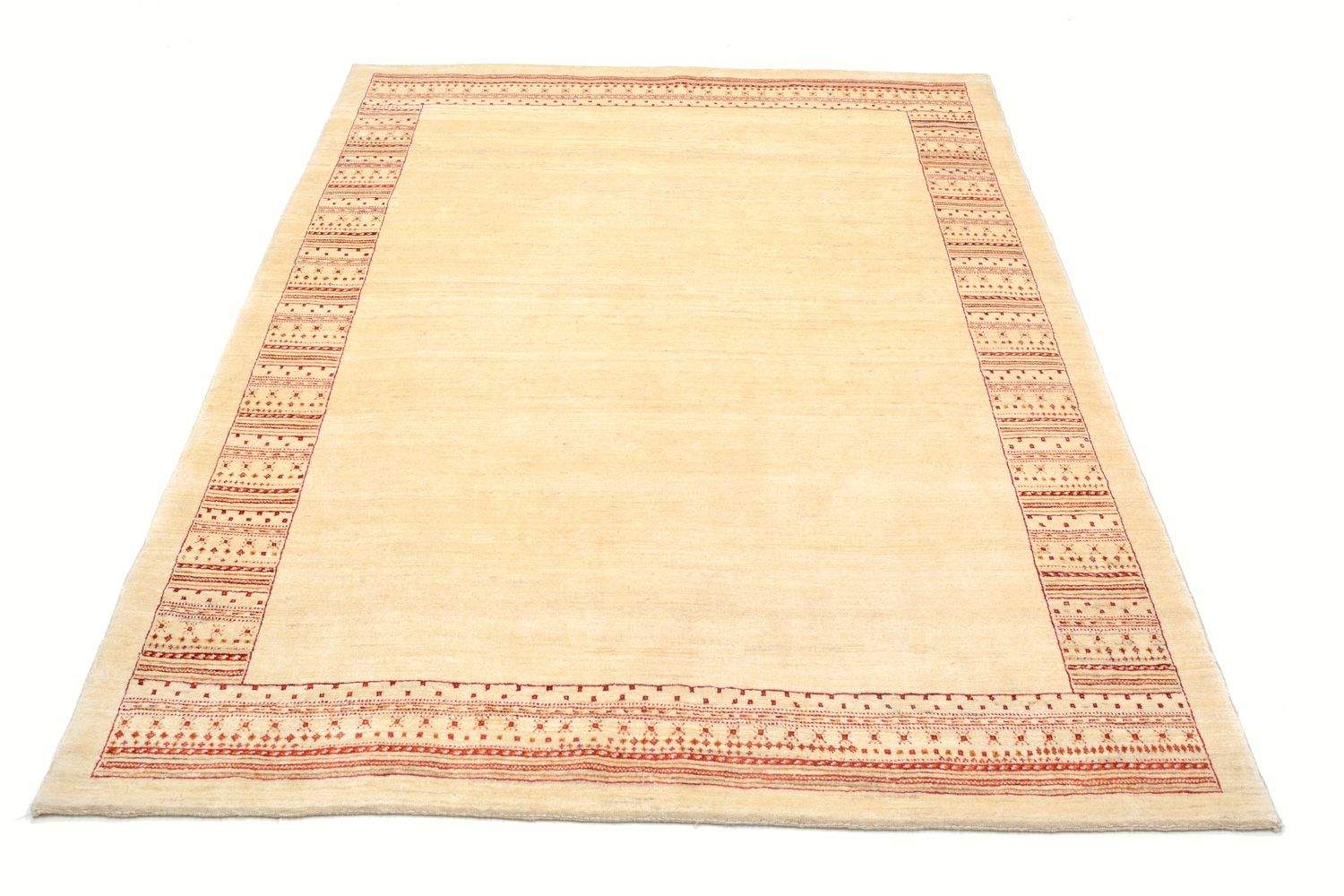Gabbeh Teppich - Loribaft Perser 198 x 150 cm - beige