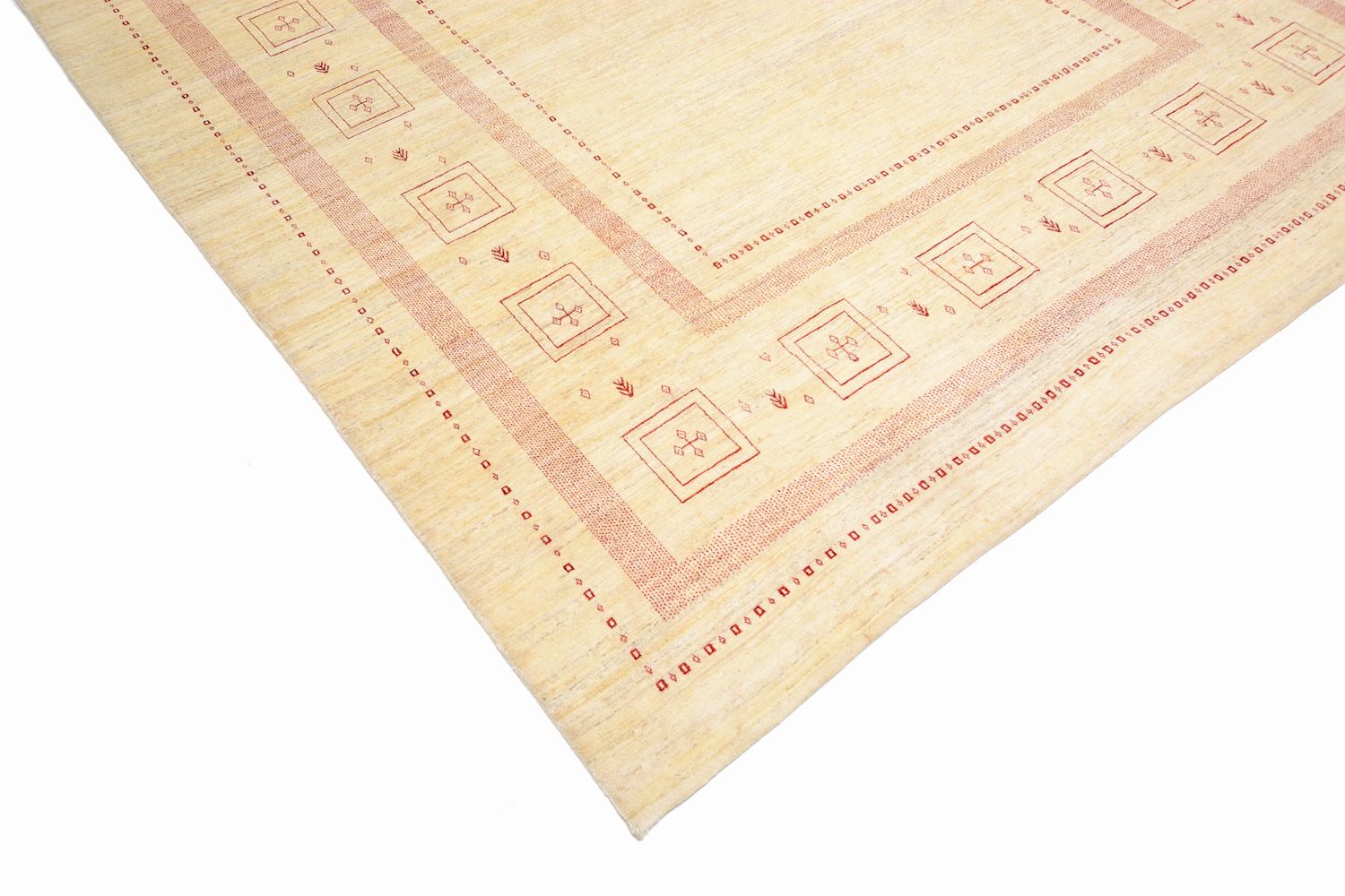 Gabbeh Teppich - Loribaft Perser 417 x 309 cm - beige
