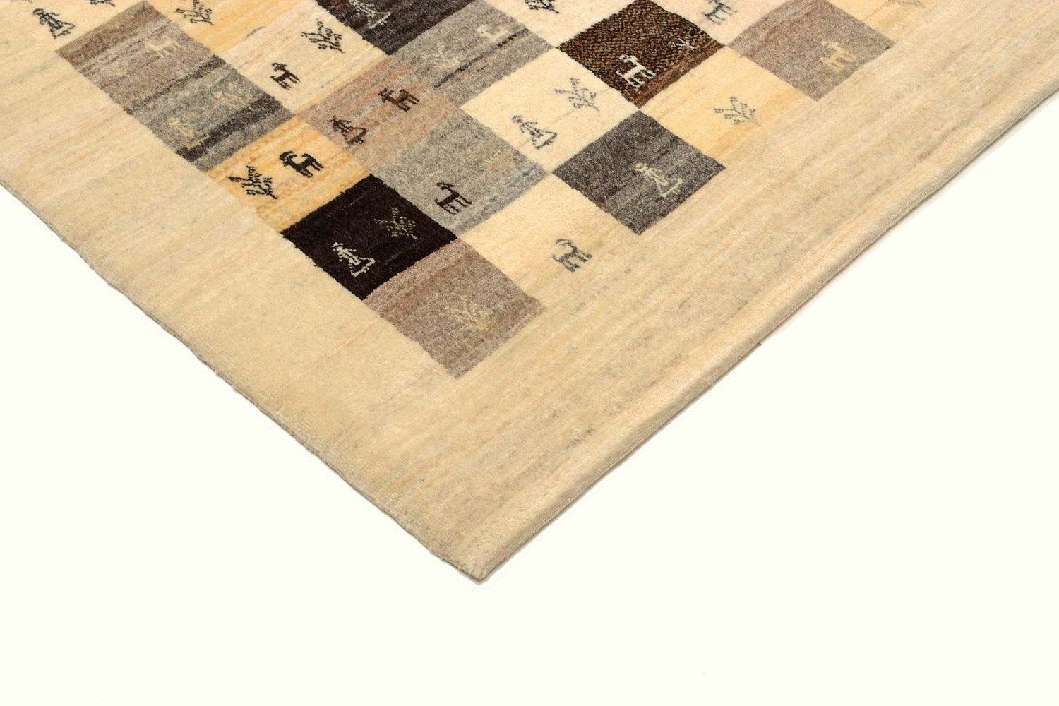 Gabbeh Teppich - Loribaft Perser 191 x 154 cm - hellbraun