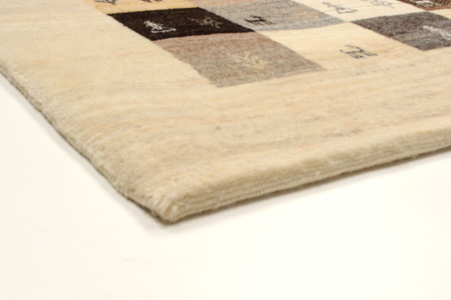 Gabbeh Teppich - Loribaft Perser 191 x 154 cm - hellbraun