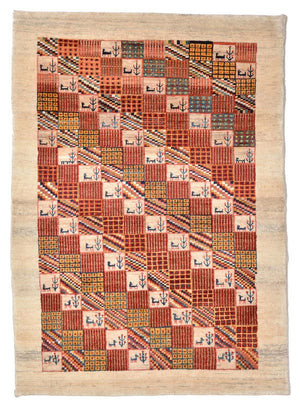 Gabbeh Teppich - Loribaft Perser 142 x 101 cm - rot