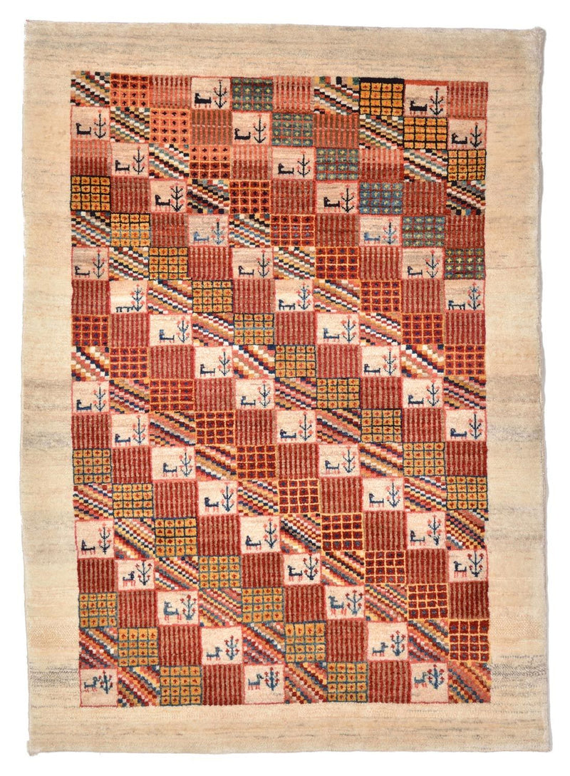 Gabbeh Teppich - Loribaft Perser 142 x 101 cm - rot