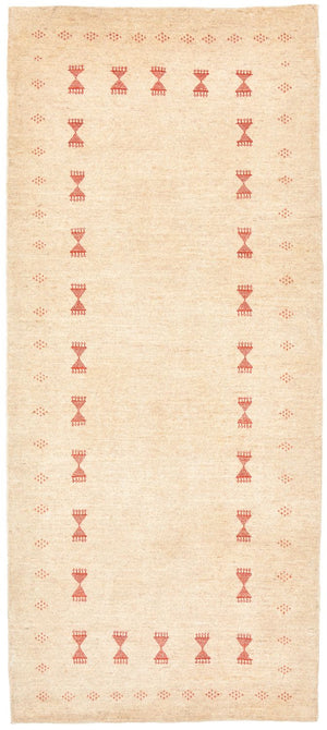 Gabbeh Teppich - Loribaft Perser 201 x 85 cm - beige