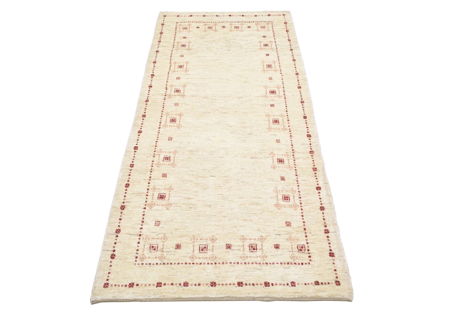 Gabbeh Teppich - Loribaft Perser 202 x 82 cm - natur