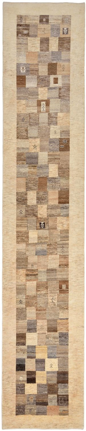 Gabbeh Teppich - Loribaft Perser 512 x 101 cm - hellbraun
