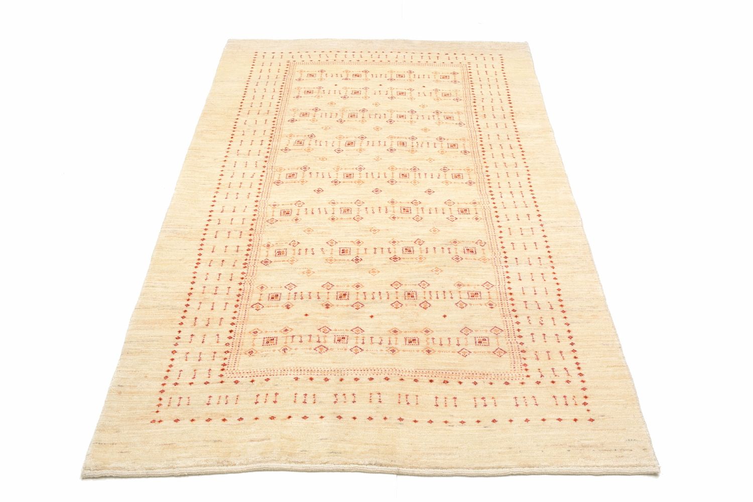 Gabbeh Teppich - Loribaft Perser 201 x 119 cm - beige