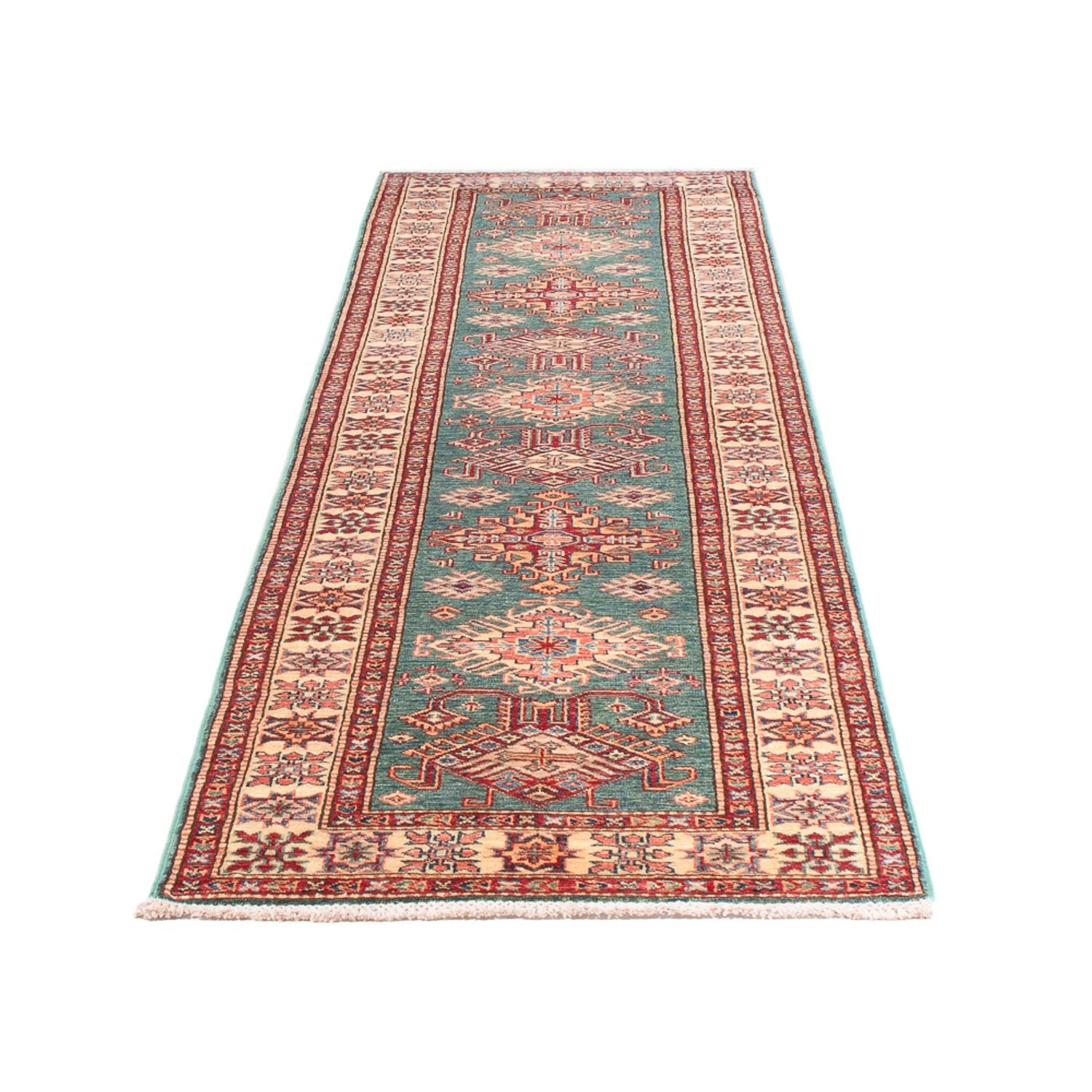 Läufer Ziegler - Kazak - 326 x 80 cm - türkis