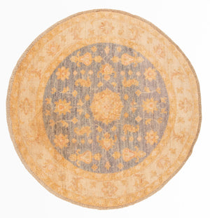 Ziegler Teppich rund  - 92 x 96 cm - beige