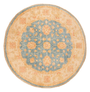 Ziegler Teppich rund  - 97 x 99 cm - hellblau