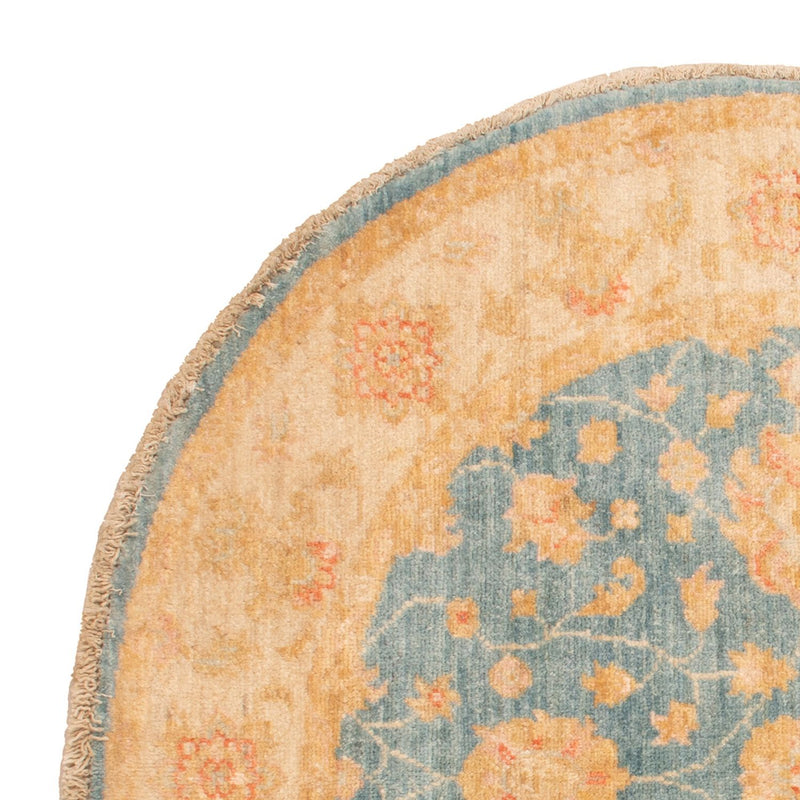 Ziegler Teppich rund  - 97 x 99 cm - hellblau