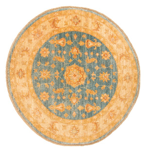 Ziegler Teppich rund  - 96 x 99 cm - blau