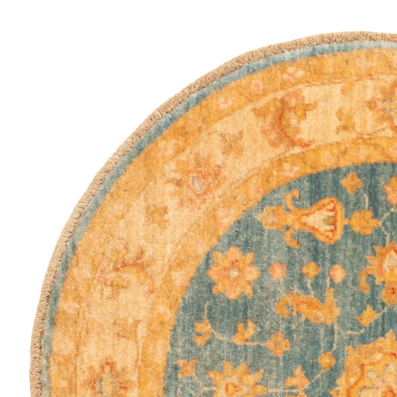 Ziegler Teppich rund  - 96 x 99 cm - blau