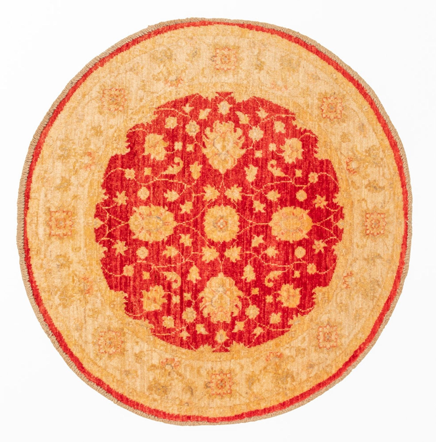 Ziegler Teppich rund  - 96 x 99 cm - rot