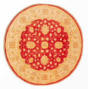 Ziegler Teppich rund  - 96 x 99 cm - rot