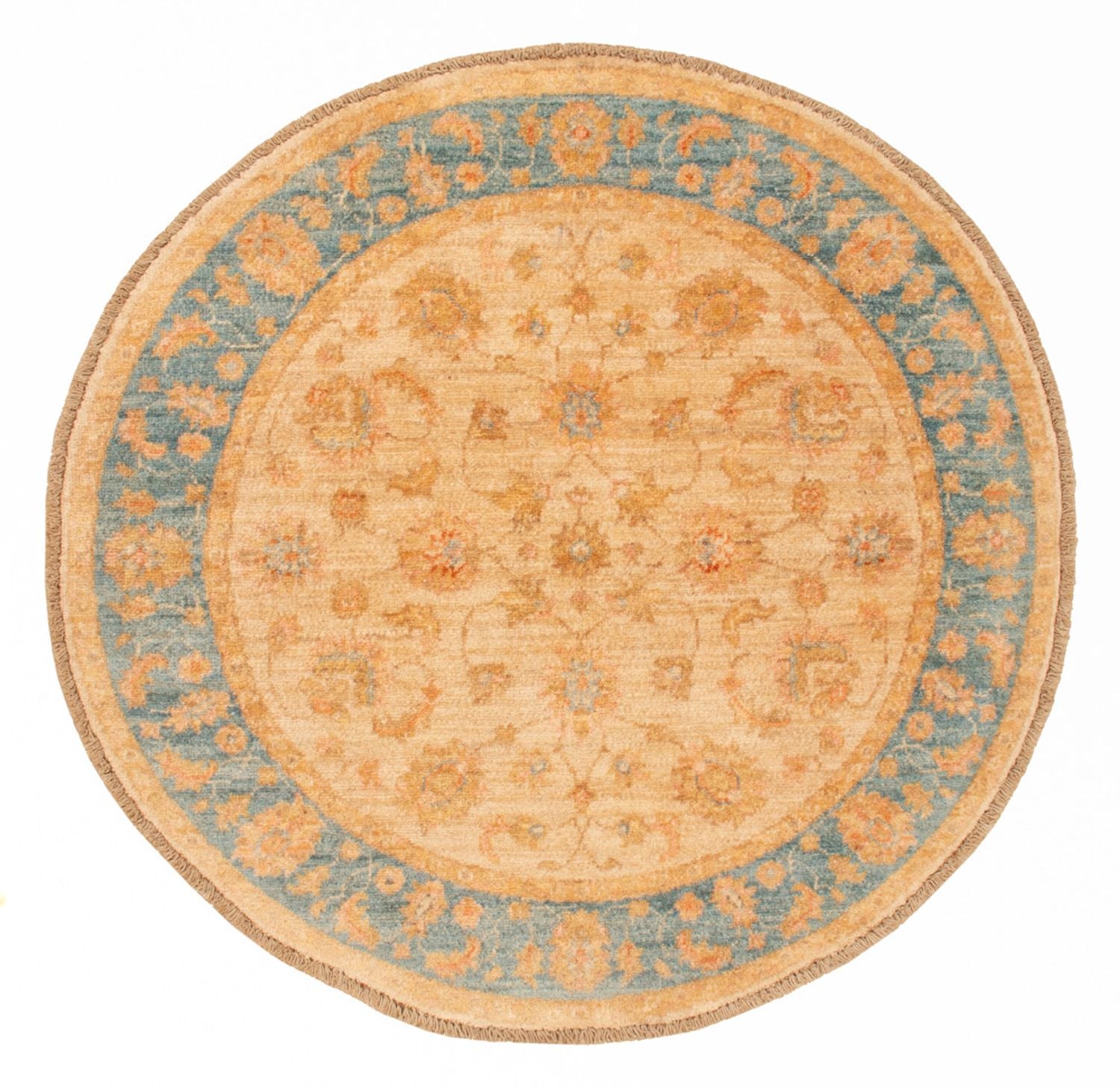 Ziegler Teppich rund  - 95 x 99 cm - beige