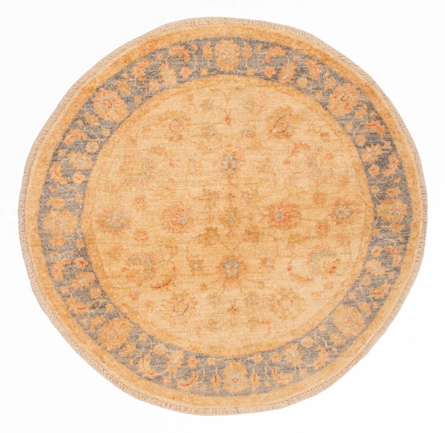Ziegler Teppich rund  - 96 x 100 cm - beige