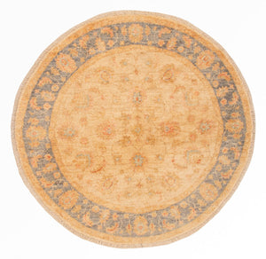 Ziegler Teppich rund  - 96 x 100 cm - beige