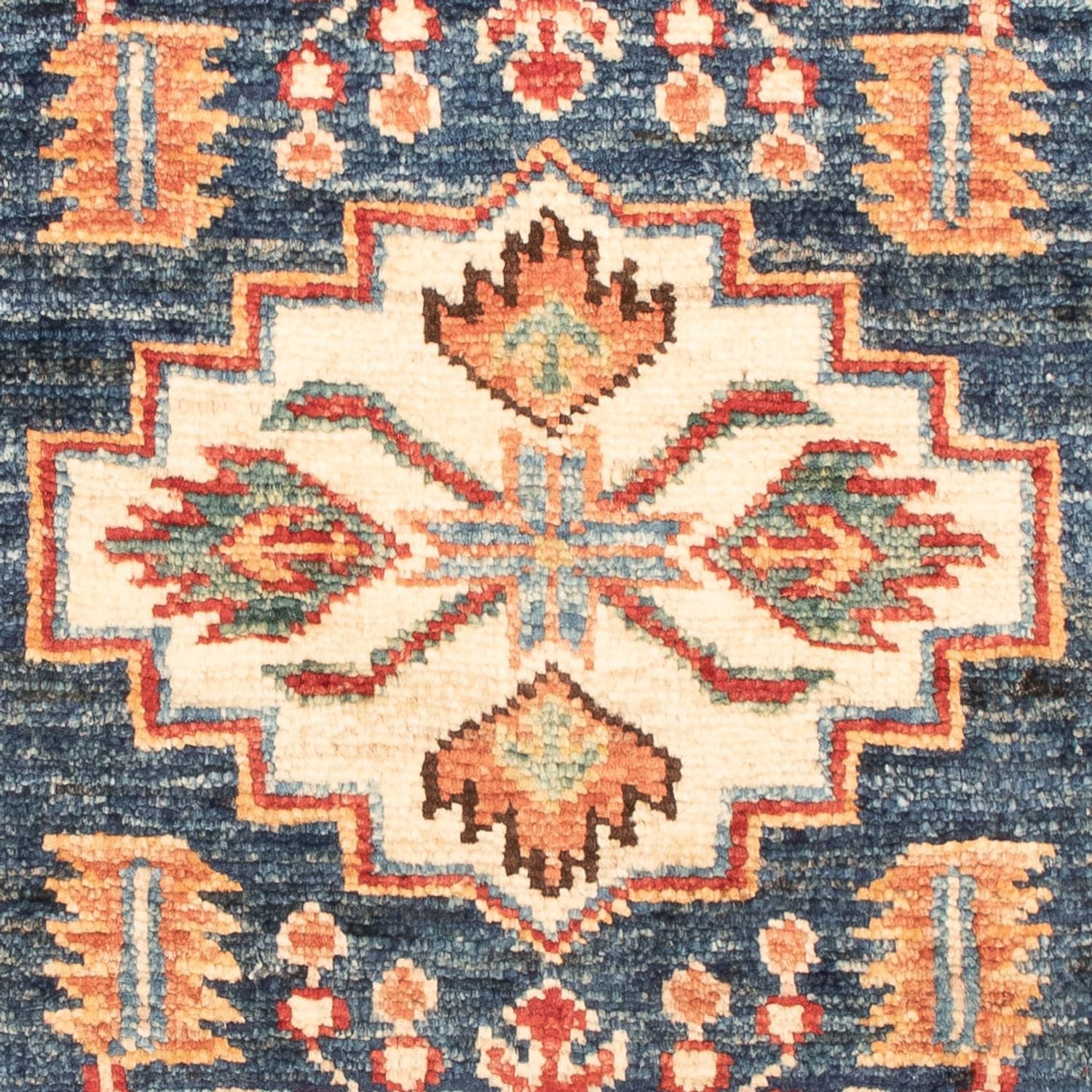 Ziegler Teppich - Kazak - Royal - 95 x 60 cm - petrolblau