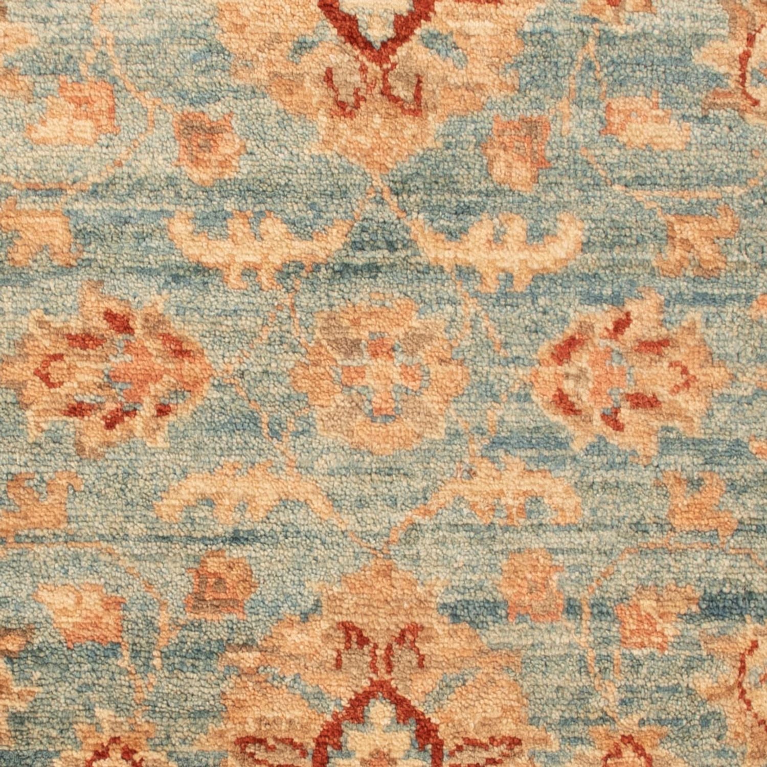 Ziegler Teppich - 90 x 67 cm - hellblau