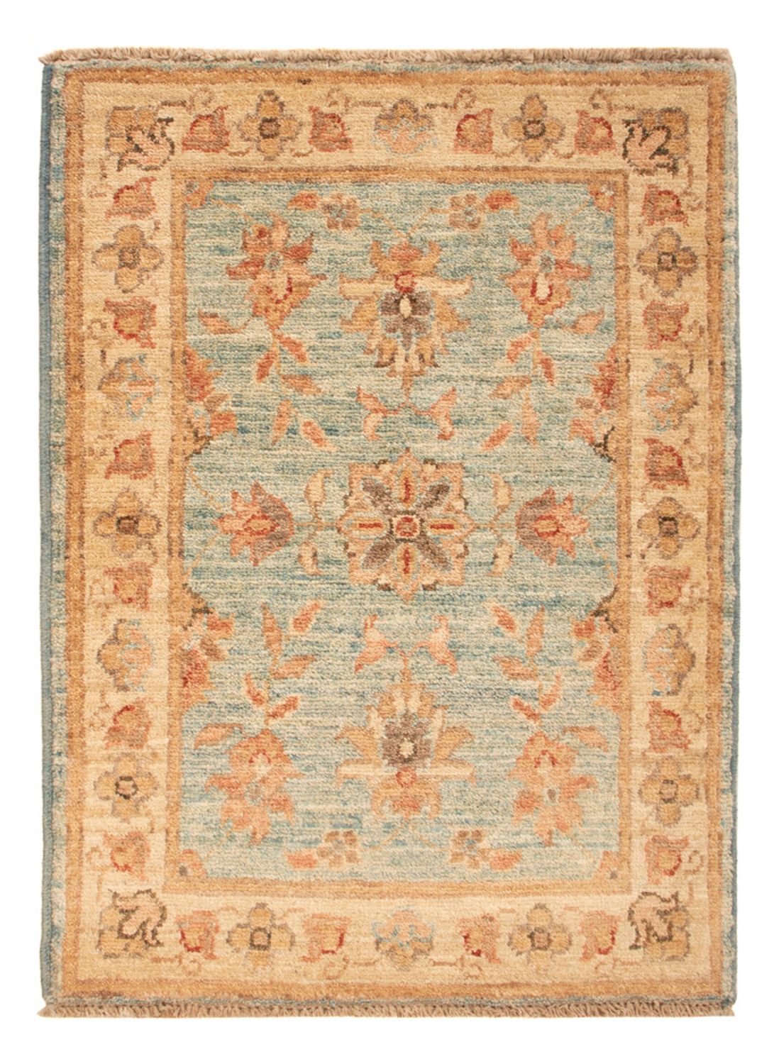Ziegler Teppich - 74 x 53 cm - hellblau