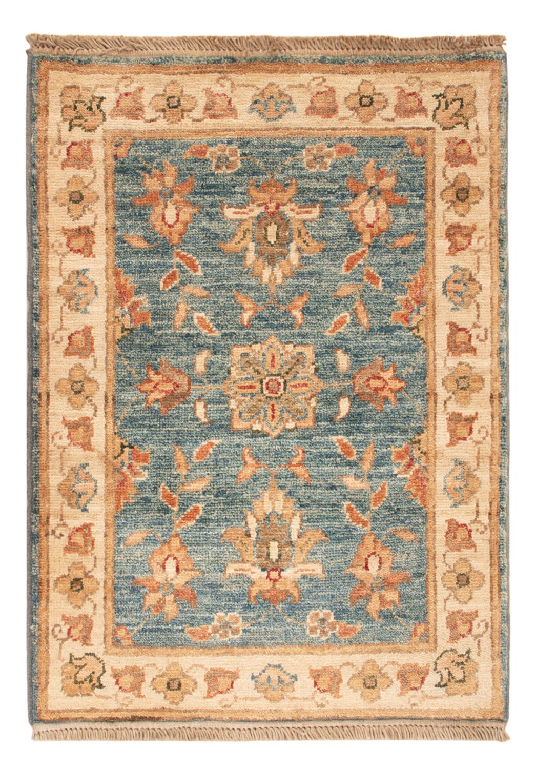 Ziegler Teppich - 69 x 50 cm - türkis