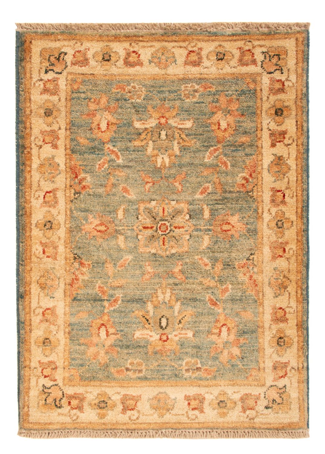 Ziegler Teppich - 71 x 52 cm - türkis