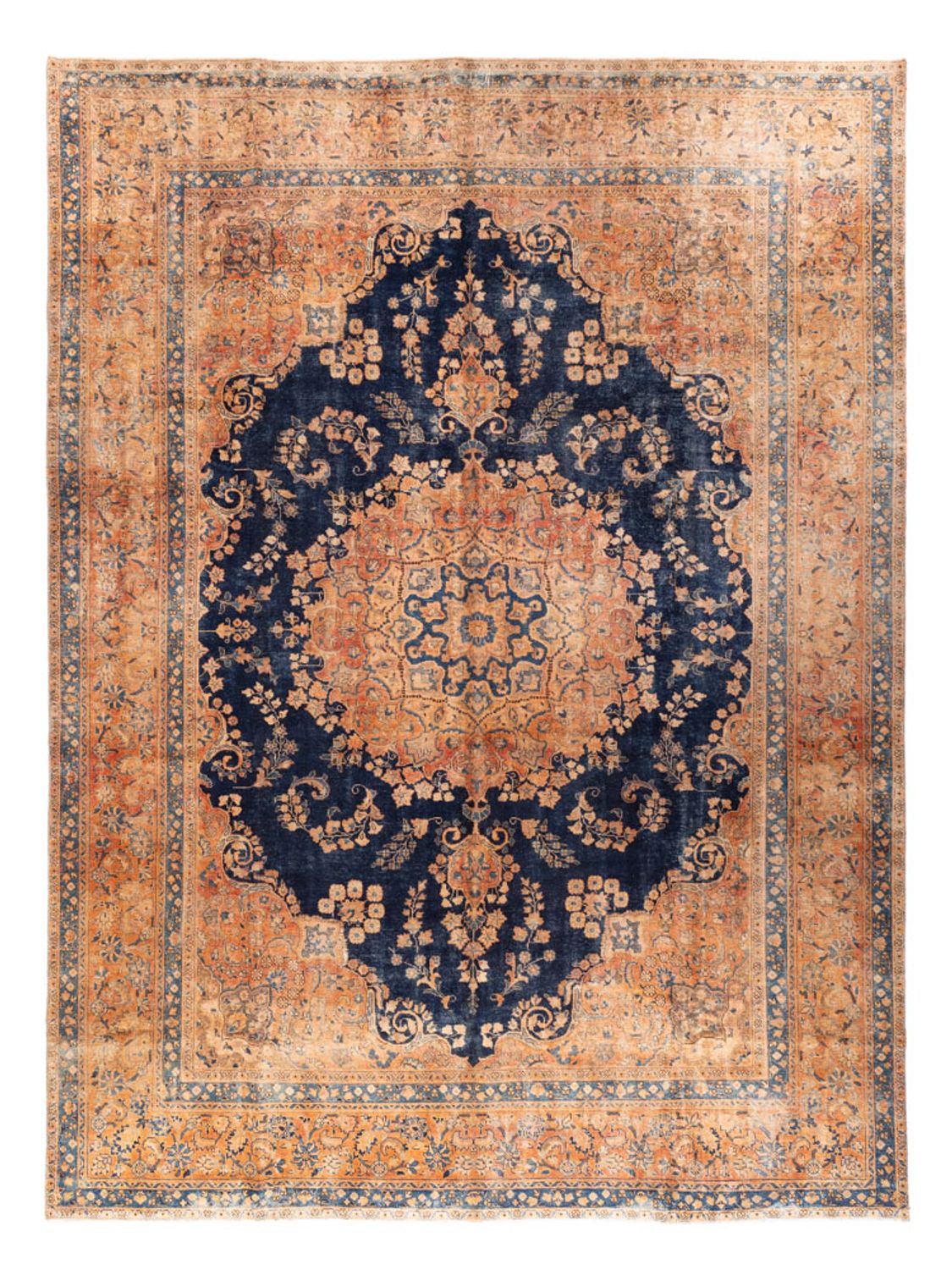 Vintage Teppich - 387 x 286 cm - dunkelblau