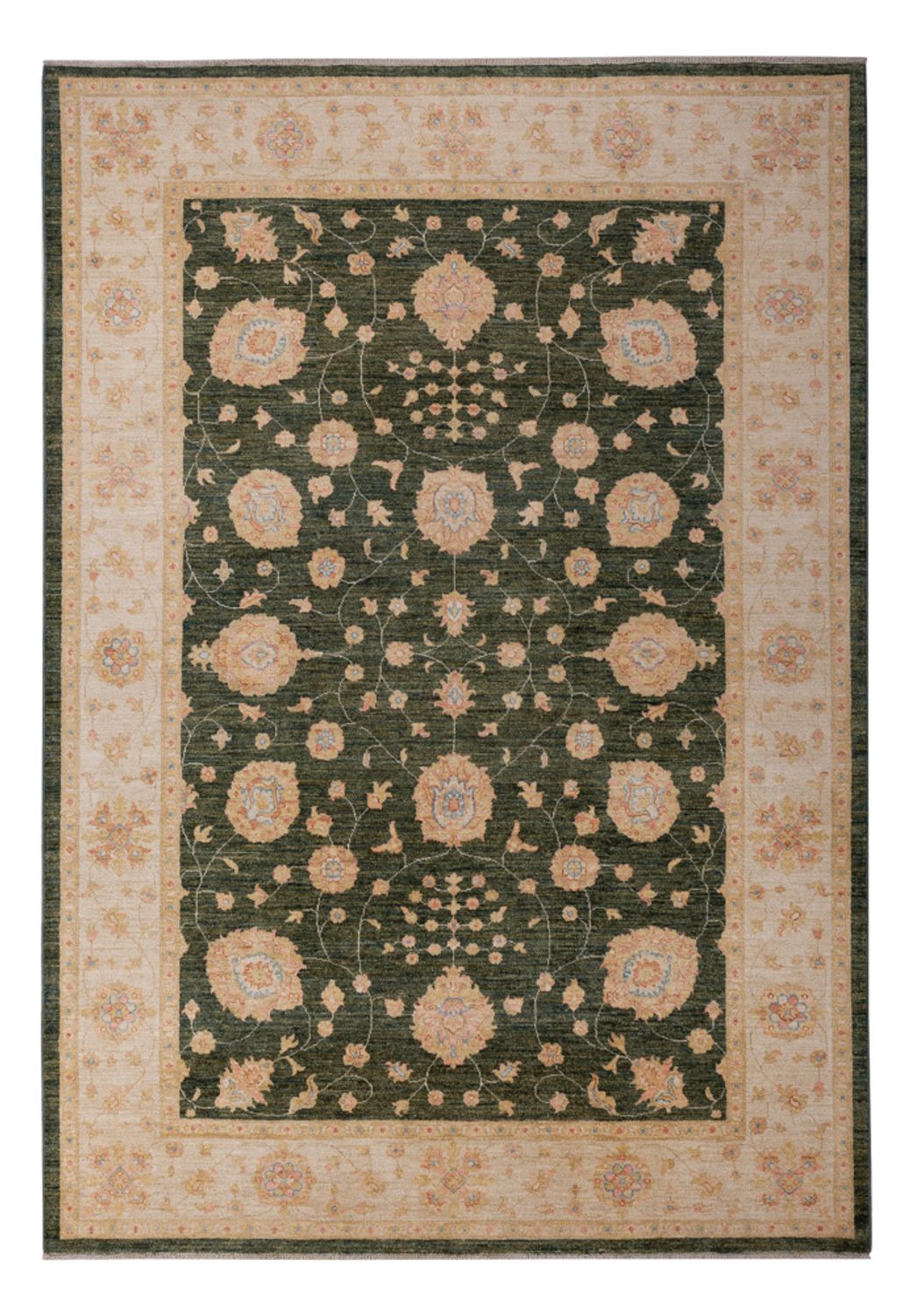 Ziegler Teppich - 298 x 205 cm - dunkelgrün