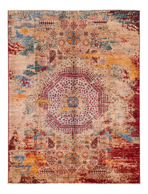 Designer Teppich - 201 x 152 cm - mehrfarbig