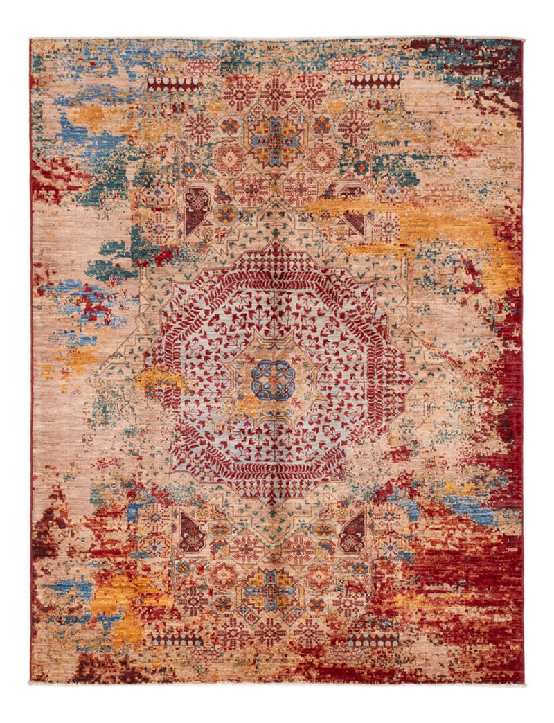 Designer Teppich - 201 x 152 cm - mehrfarbig