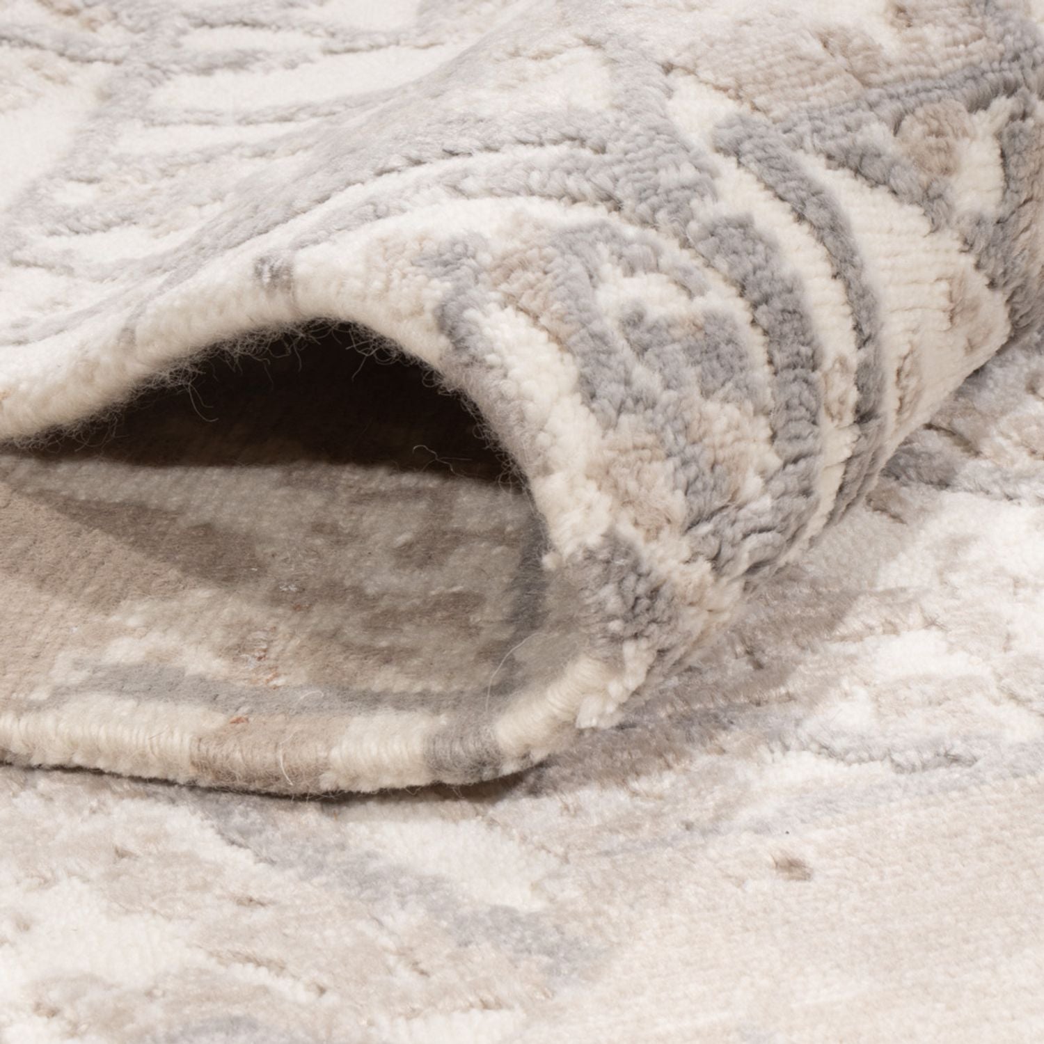 Designer Teppich - 203 x 152 cm - silber