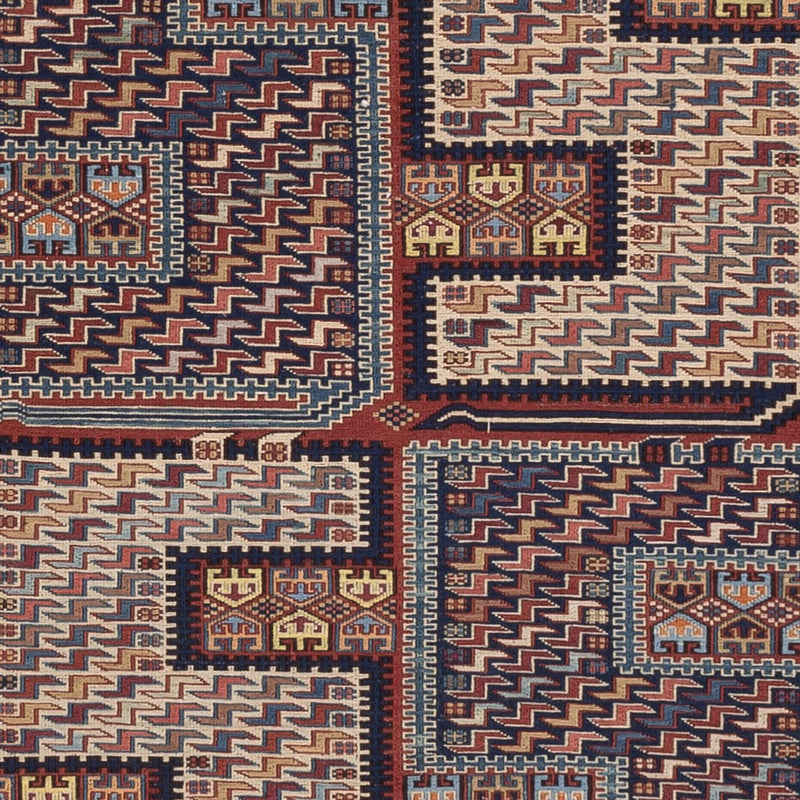 Kelim Teppich - Oriental - Soumak - 205 x 166 cm - dunkelbeige