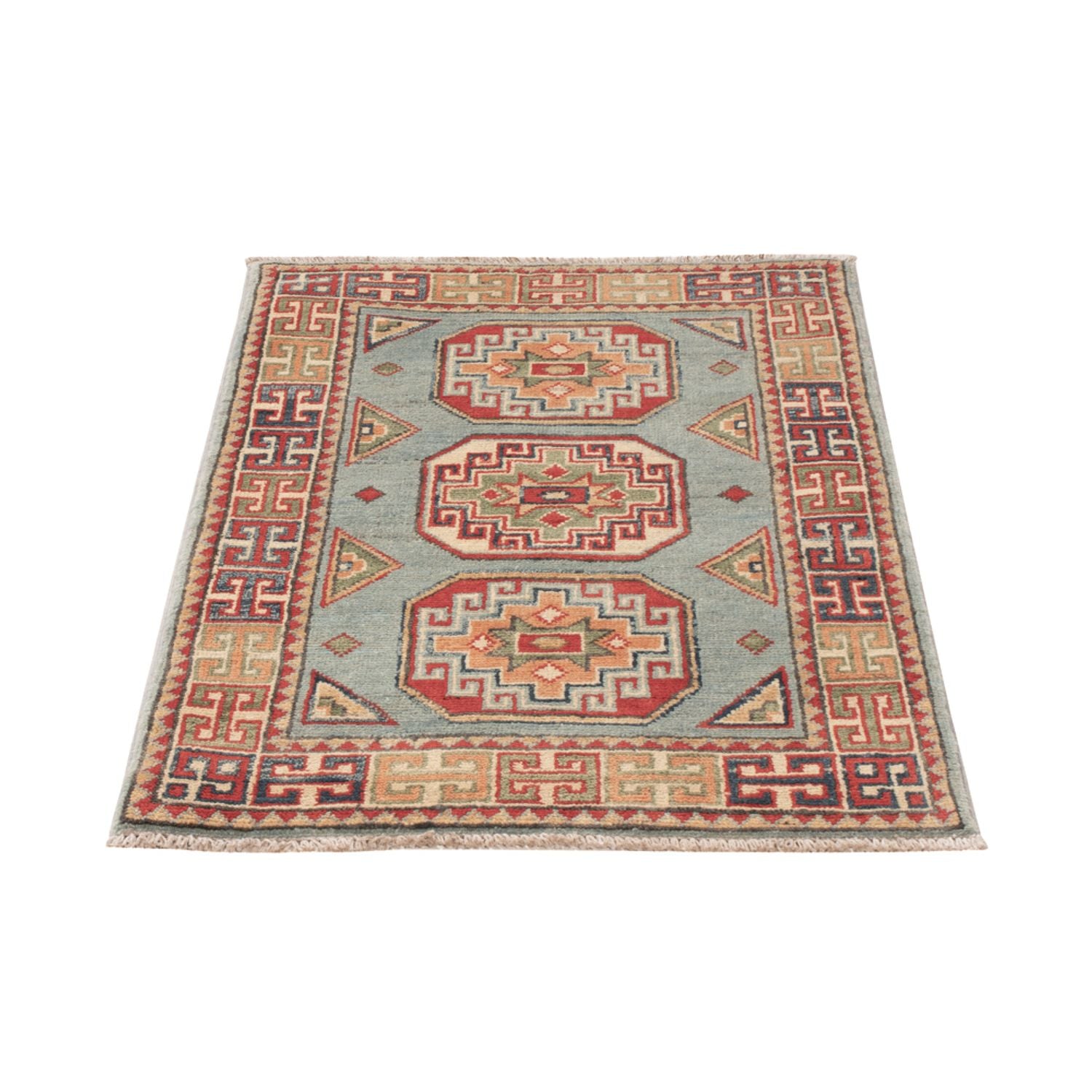 Ziegler Teppich - Kazak - 91 x 62 cm - hellblau