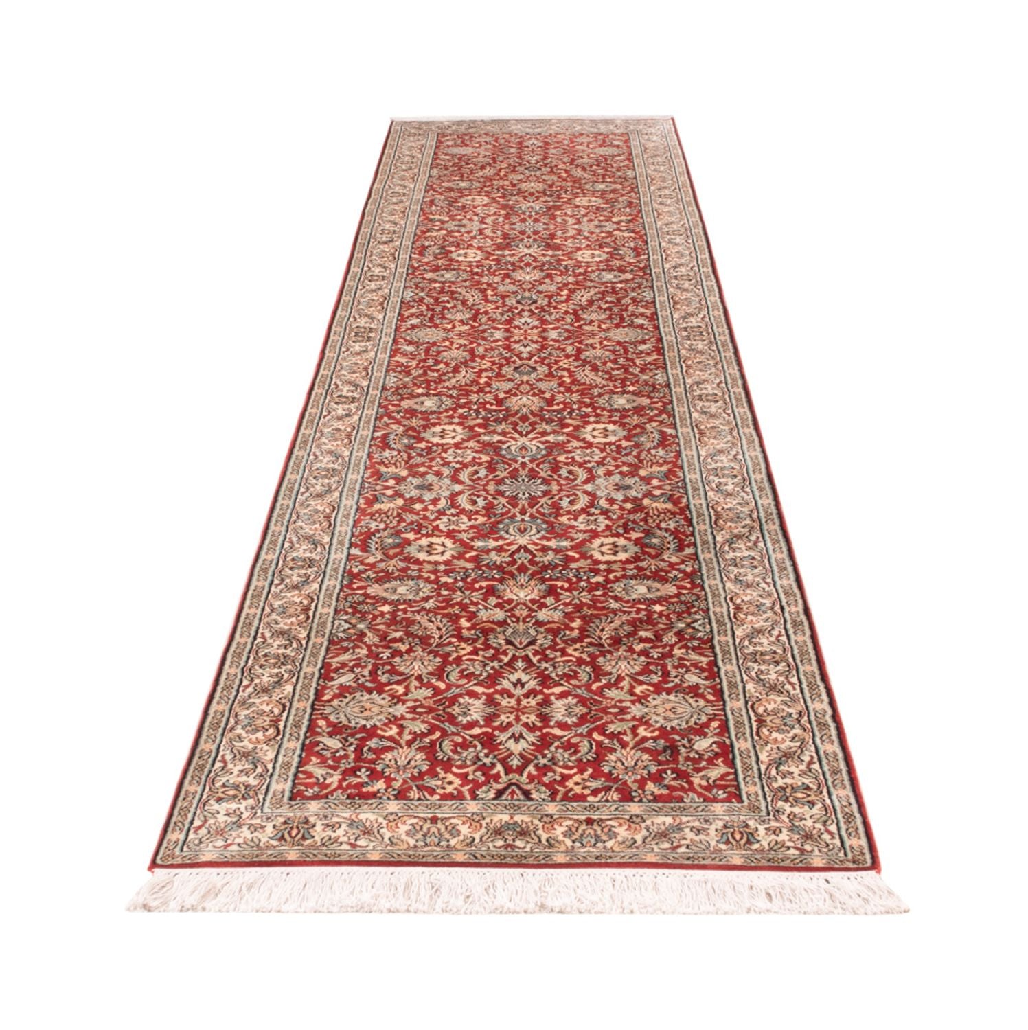 Läufer Seiden - Kaschmir Seide - 363 x 79 cm - rot