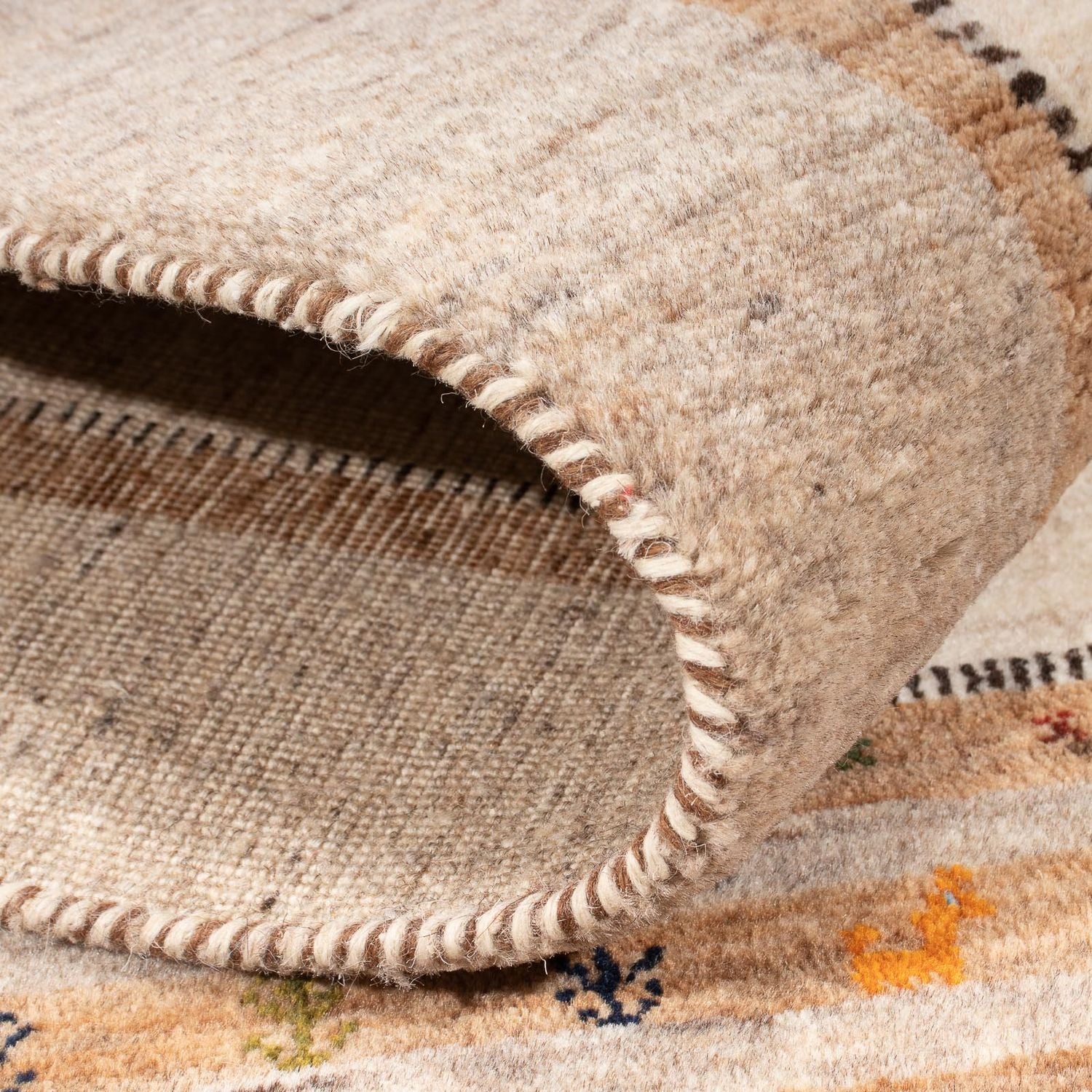 Gabbeh Teppich - Loribaft Perser - 157 x 98 cm - natur